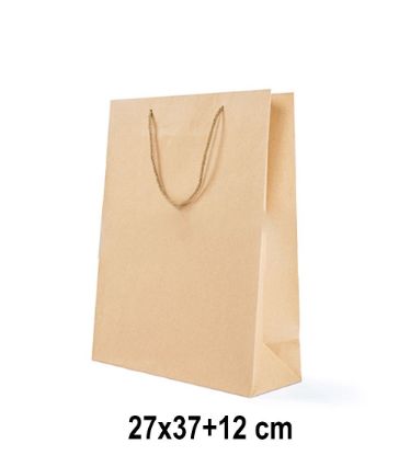 Immagine di SACCHETTI SHOPPER KRAFT NATURE 27x37+12cm 12pz