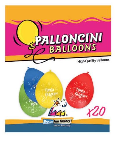 Picture of PALLONCINI COLOR 20pz 26cm TANTI AUGURI