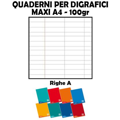 Picture of QUADERNI MAXI DISGRAFICI RIG. A 100gr - 6pz 21x29cm A4