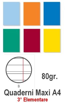 Picture of QUADERNI MAXI TINTA UNITA B rig 80gr - 10pz 21x29cm A4