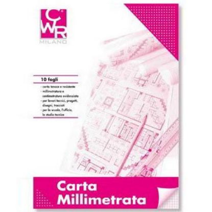 Immagine di CARTA MILLIMETRATA 29x42cm A3 10 FOGLI 10pz