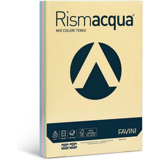 Immagine di CARTA A4 200g 125fg 1pz RISMACQUA COLORI TENUI FAVINI