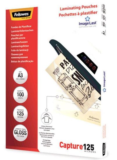 Picture of POUCHES PER PLASTIFICATRICI A3 125 MICRON 100pz FELLOWES