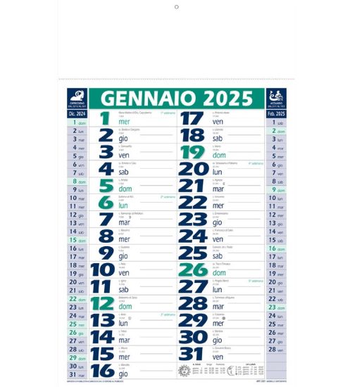 Immagine di CALENDARIO OLANDESE 29x47cm BLU/VERDE