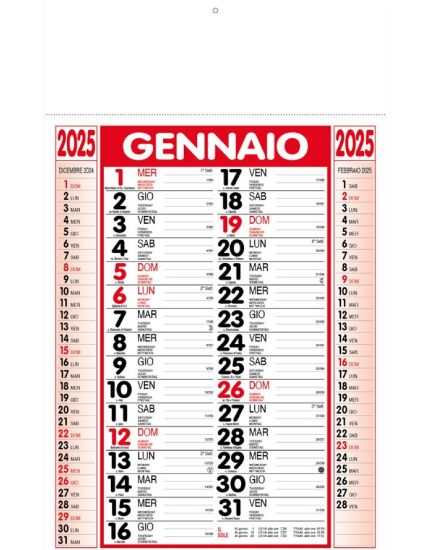 Picture of CALENDARIO OLANDESE 29x47cm BLU/NERO