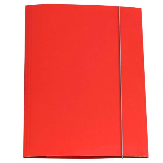 Picture of CARTELLA PRESPAN 25x34cm A4 10pz 3 LEMBI LUCIDA CON ELASTICO ROSSO