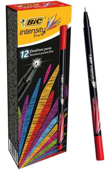 Picture of PENNA INTENSITY FINE 12pz ROSSO - BIC PENNARELLO