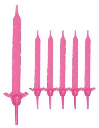 Picture of CANDELINE CON SOSTEGNI 7,5cm 24pz ROSA