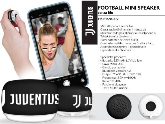 Picture of SPEAKER BT MINI JUVENTUS 1pz 3W UNIVERSALE - TECHMADE