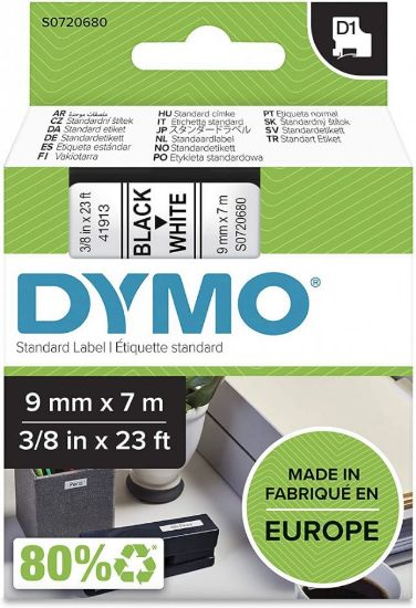 Picture of NASTRI DYMO 1000 9mm X 7mt NERO BIANCO 1pz 40913