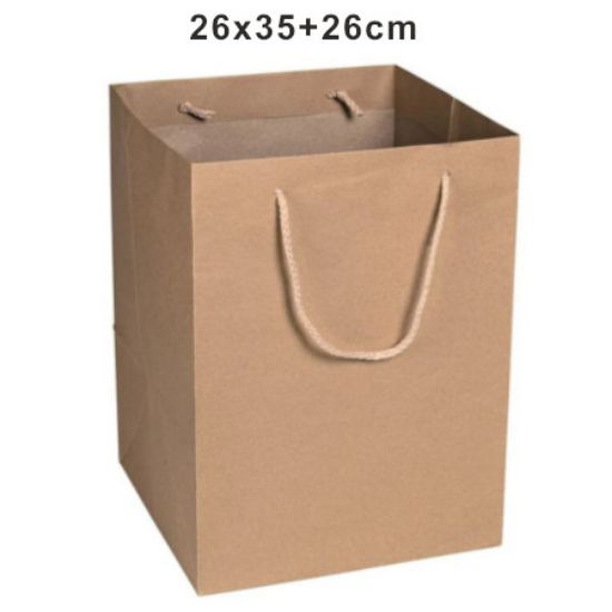 Picture of SACCHETTI SHOPPER KRAFT NATURE 26x35 + 26cm 12pz PANETTONE