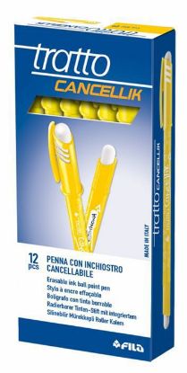 Picture of PENNA SFERA CANCELLIK GIALLO 12pz TRATTO 0,4mm CON GOMMA