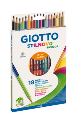 Immagine di PASTELLI GIOTTO STILNOVO 18 COLORI BICOLOR 1pz