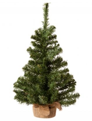 Immagine di ALBERO MINI VERDE 60cm C/BASE SACCO JUTA - NATALE