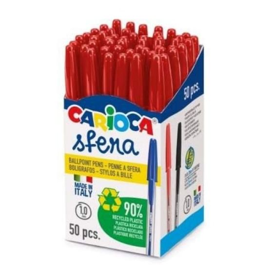 Immagine di PENNA SFERA CARIOCA BOX 50pz ROSSO