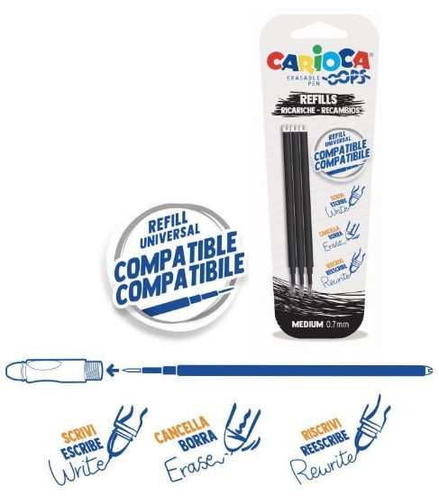 Picture of PENNA SFERA CARIOCA OOPS REFILL NERO 1x3pz CANCELLABILE