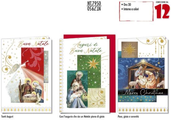 Picture of BIGLIETTI CROMO NATALE RELIGIOSI 12pz