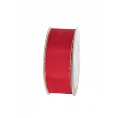 Picture of NASTRI 40mm TESSUTO 25mt ROSSO PROFILO ORO