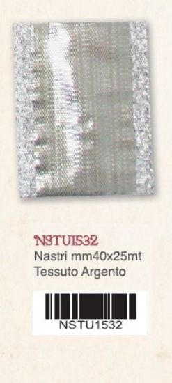 Immagine di NASTRI 40mm TESSUTO 25mt ARGENTO