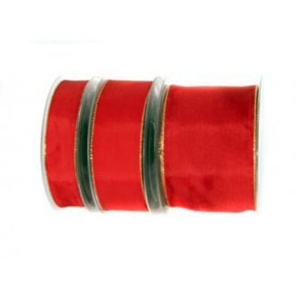 Picture of NASTRI 25mm TESSUTO 25mt ROSSO CON BORDO ORO