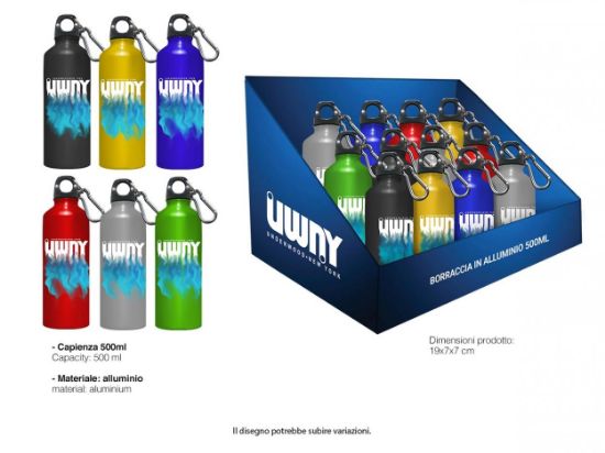 Immagine di BORRACCIA 500ml ALLUMINIO 12pz UNDERWOOD NEW YORK COLOR