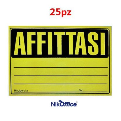 Picture of TARGA AFFITTASI 23x33cm 25pz FLUO ASS. CARTONCINO ECONOMICO - NIKOFFICE