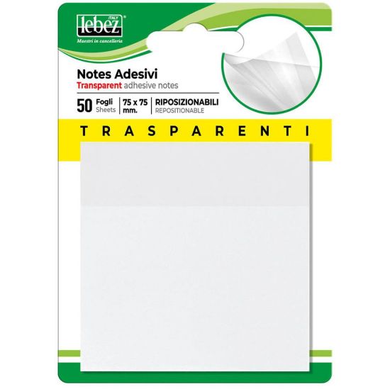 Immagine di POST-IT 654 75X75 TRASPARENTE 50fg LEBEZ