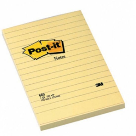 Immagine di POST-IT 3M 660 BLOCCO RIGATO 100X150 6PZ GIALLO