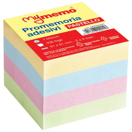 Picture of POST-IT CUBO 400FG 51X51 PASTELLO MEMOTIP