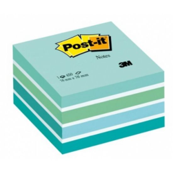 Picture of POST-IT 3M CUBO 76X76 450FG 2028B BLU ACQUA