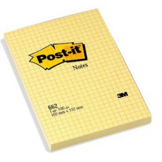 Immagine di POST-IT 3M 662 BLOCCO QUADRI 100X150 6pz GIALLO