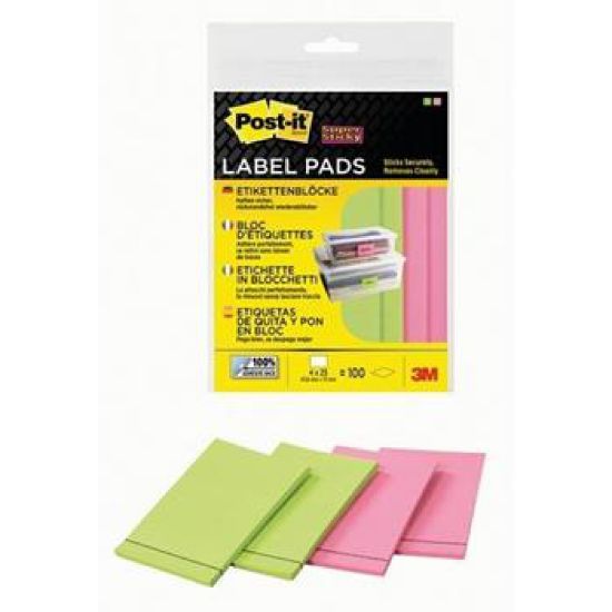 Picture of ETICHETTE POST-IT 3M 100pz SUPERSTICKY 4x25mm 27687