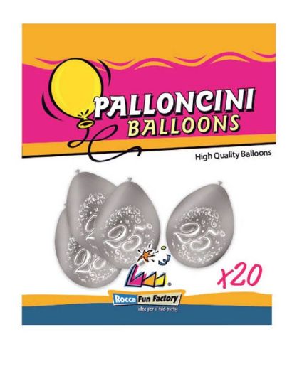 Immagine di PALLONCINI 25 ANNIVERSARIO 20pz 26cm