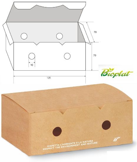 Immagine di PORTA CROCCHETTE 12x7 H.7cm 50pz ASPORTO biocompostabili