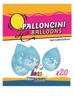 Immagine di PALLONCINI 1 COMPLEANNO 20pz 26cm CELESTE