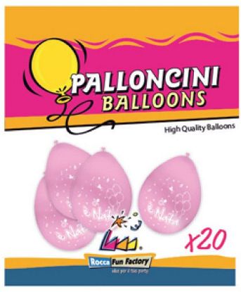 Immagine di PALLONCINI COLOR 20pz 25cm E' NATA ROSA