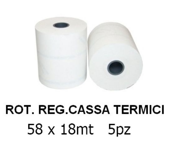 Picture of ROTOLI REGISTRATORE CASSA TERMICI 58x18mt 5pz