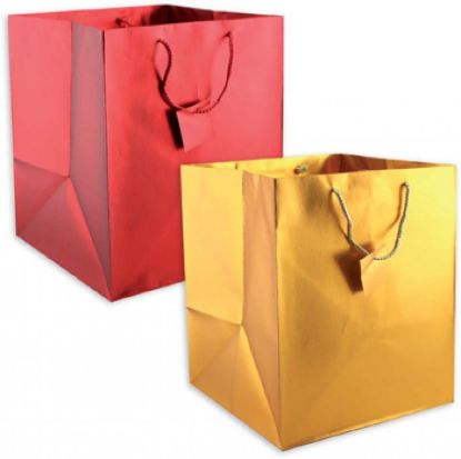 Immagine di SACCHETTI SHOPPER PANETTONE 25X25X3cm 1pz COLORI ASSORTITI