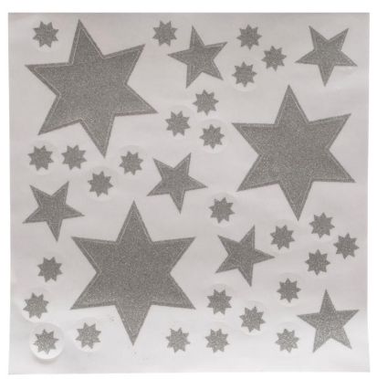 Immagine di VETROFANIE 31X32CM STELLEARGENTO  1pz - NATALE