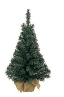 Picture of ALBERO MINI VERDE 45CM C/BASE SACCO JUTA - NATALE