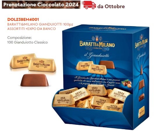 Immagine di BARATTI&MILANO GIANDUIOTTI CLASSICO 100pz ASSORTITI + EXPO DA BANCO - PR2024