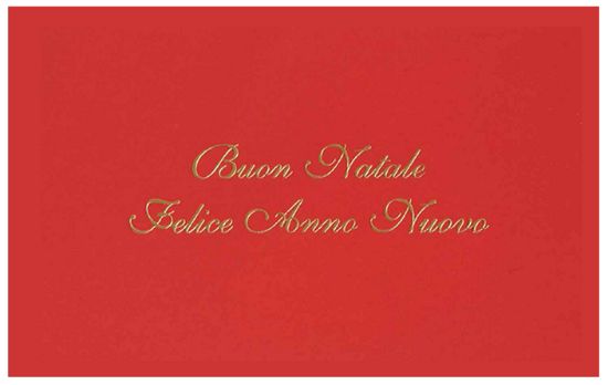 Picture of BIGLIETTI NATALE BRISTOL 90x140 ROSSO 50pz SCRITTA ORO NATALE + BUSTA