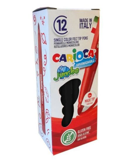 Immagine di PENNARELLI CARIOCA JUMBO 12 monocolore NERO