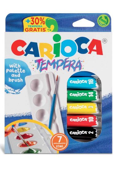 Immagine di TEMPERA CARIOCA 10ml 7pz COLORI ASSORTITI