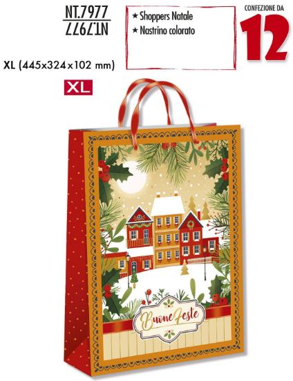 Picture of SACCHETTI SHOPPER DECOR NATALE PAESAGGI DI NATALE XL 12pz