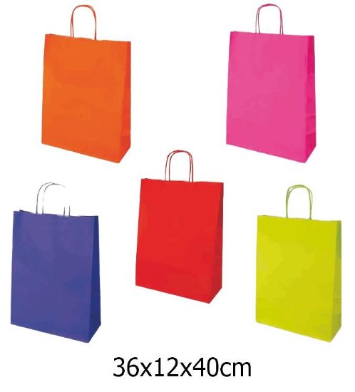 Picture of SACCHETTI SHOPPER TINTA UNITA 36x12x40cm 25pz ASSORTITI JOLLY KRAFT