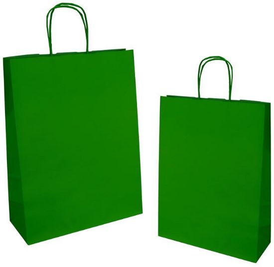 Immagine di SACCHETTI SHOPPER VERDONE 36x12x40cm 25pz MANICO RITORTO JOLLY KRAFT