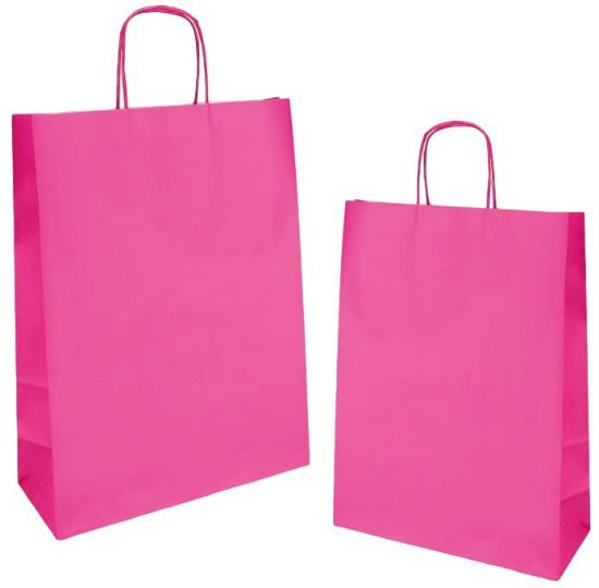 Immagine di SACCHETTI SHOPPER FUXIA 25x11x36cm 25pz MANICO RITORTO JOLLY KRAFT