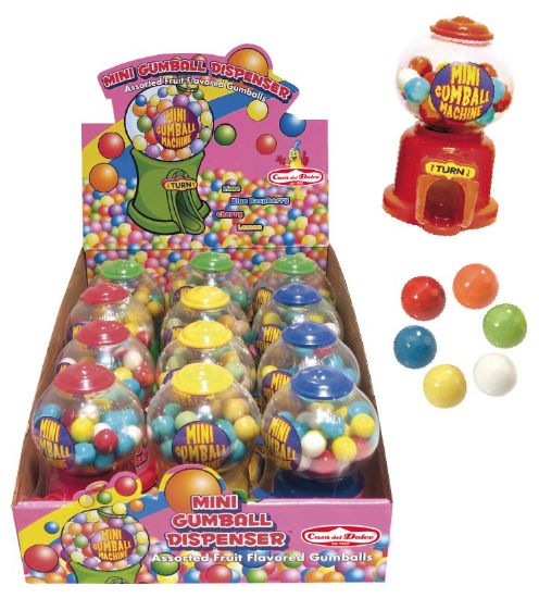 Picture of CARAMELLE TOYS MINI GUMBALL MACHINE 12pz 40gr - CASA DEL DOLCE