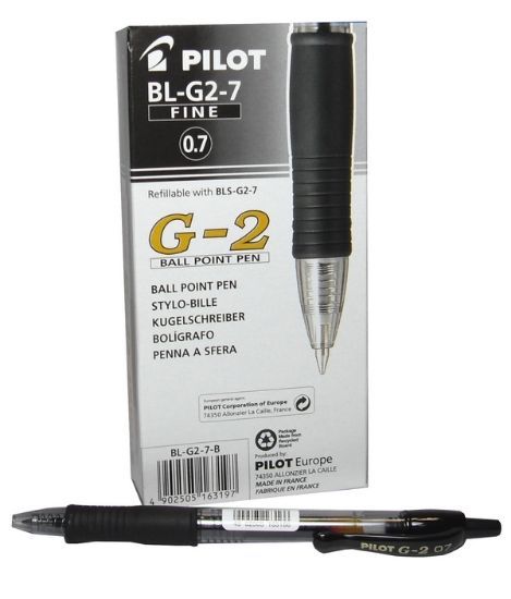 Immagine di PENNA SFERA PILOT G-2 GRIP SCATTO 0,7mm 12pz NERO - 40536N